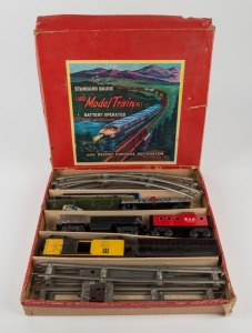 Vintage model train set in original box, made in Japan, mid 20th century, the box 37.5cm wide