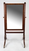 A Regency English mahogany cheval mirror circa 1820,  155cm high x 80cm wide x 70cm deep - 2