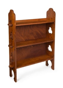 An English Arts & Crafts bookcase, satin walnut, circa 1900, 100cm high, 74cm wide, 20cm deep
