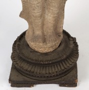 SHREI DEVI carved stone statue, Vijayanaga period, South India, 16th century, on 18th century carved wooden lotus base, 104cm high, 124cm high overall - 4