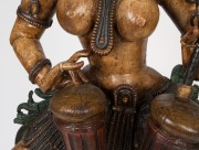 APSARA panel, carved wood with polychrome finish, South Indian origin, 19th century, ​​​​​​​167cm high - 5