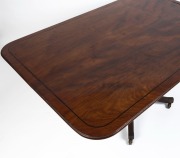 A Georgian mahogany tilt-top dining table with ebony string inlay, early 19th century, 74cm high, 148cm wide, 102cm deep - 2