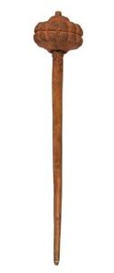 An impressive war club, carved stone, wood and woven cane, Papua New Guinea, ​​​​​​​93cm long