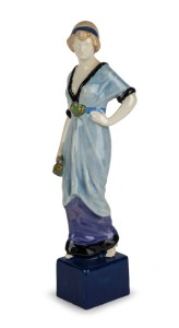Austrian Art Deco porcelain statue of a lady, early 20th century, ​​​​​​​34cm high