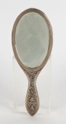 Anglo-Indian Raj silver hand mirror, 19th century, ​​​​​​​28cm high - 2