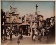 CHINA: A fine group of hand-coloured albumen paper prints, circa 1880s, approx. 20 x 27cm.  Scenes include street scenes and studio shots. (5 items; individually mounted for display). - 2