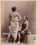 GUSTAVE RICHARD LAMBERT MALAYA WOMEN: albumen paper prints, circa 1880s, photographer’s blind stamp on images at lower right, all titled in the plate, approx. 26 x 21.5cm. (4). - 3