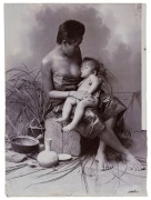 ROBERT LENZ (1864 - 1929), attrib. "Siamese women" and "Siamese Mother", silver gelatin prints, circa 1890s, 19 x 14cm. (2). - 2