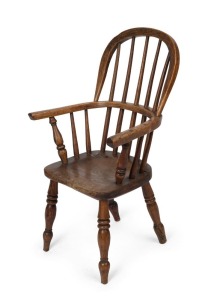 Child's antique Windsor chair, ash and elm, 18th/19th century, ​​​​​​​72cm high, 45cm across the arms