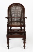 A fine antique English mahogany highchair, complete with base and original rattan, circa 1840s, 96cm high overall - 2