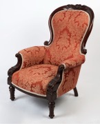 An antique English mahogany gent's armchair, 19th century, purchased from the LLOYD JONES Collection, 1981, lot 1315, with accompanying auction catalogue.