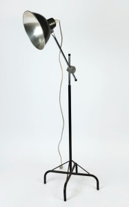 A vintage industrial standard lamp with metal shade, 20th century, ​​​​​​​168 cm high