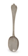 TREFID SPOON, Britannia standard spoon, engraved with ownership initials and date "E.A. 1702", 17th/18th century, marks rubbed, 19.5cm long