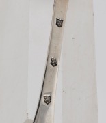 TREFID SPOON, antique example thrice stamped "W.G." with three stars in shield, 17th/18th century, 19.5cm long - 2