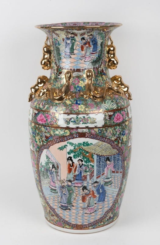 A Chinese famille vert porcelain vase, 20th century, ​​​​​​​61cm high