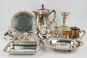Assorted vintage and antique silver plated ware, 19th and 20th century, (14 items), ​​​​​​​the largest 30cm high