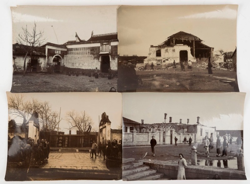 HURRICANE DAMAGE - CHINA: A group of original photographs, circa 1890s, depicting damage to a school, a Customs building, an Episcopalian Mission, a church and various other buildings; partly annotated verso. Mainly approx. 14.5 x 20cm. (25 items).