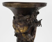 A Japanese bronze dragon vase with gilt highlights, Meiji period, ​​​​​​​46cm high - 2