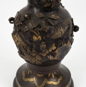 A Japanese bronze dragon vase with gilt highlights, Meiji period, ​​​​​​​46cm high - 3