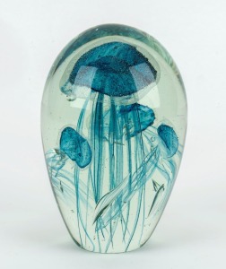 Murano glass jellyfish paperweight, 14cm high