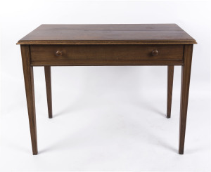 An antique hall table with tapering square form reeded legs, cedar and pine, 19th century, 73cm high, 92cm wide, 49cm deep