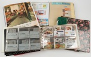 Six albums; noted advertising cut-outs, a collection of phonecards, romantic postcards, wedding photos, tickets, invitations, etc.