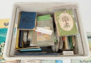 A very diverse collection including Beatrix Potter items, jigsaw puzzles, cards, stereo views and a viewer, shells,  illustrated books, etc. (qty). - 2