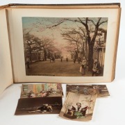 JAPAN vintage album in lacquered boards comprising an attractive array of hand-coloured albumen prints each captioned in the lower margins, 19th/20th century, sheet size 20.5 x 26.5cm - 3