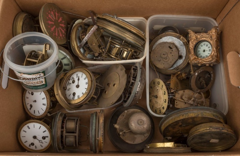 MOVEMENTS, BEZELS & DIALS. Mainly French and American,19th and 20th century, (qty)