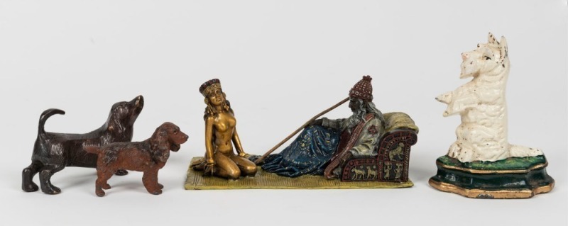 Four assorted bronze statues, 20th century, ​​​​​​​the largest 18cm wide