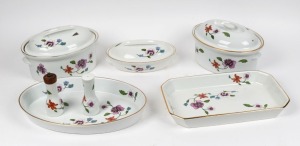 ROYAL WORCESTER "Astley" English porcelain tableware, 20th century (7 items), the oval dish 36cm wide