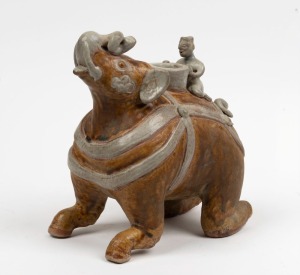 A Thai pottery elephant ornament, 18th/19th century, ​​​​​​​19cm high 