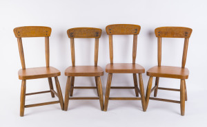 A set of four children's "ABC" chairs, kauri pine and blackwood, early 20th century, ​63cm high