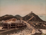 HONG KONG: Group of three hand-coloured albumen paper prints, comprising Wellington Barracks, Queens Road; Tramway to Victoria Peak; and a view On Victoria Peak. (3 items). All approx. 21 x 27cm.