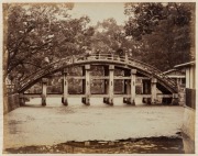 JAPAN: Sumiyoshi Bridge, Osaka, albumen paper print, circa 1880s, 21.5 x 27.5cm; laid down on album page.