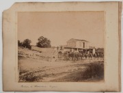 MIDDLE EAST: Two images, circa 1890, "Marchands de tapis turcs" and "Station de Chameaux, Smyrna", albumen paper prints laid down back-to-back on a single album page, both approx. 20 x 27cm. (2). - 2