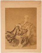 Pascal Sébah (1823-1886), Group of six studio portraits, circa 1875, albumen paper photographs laid down on cards,  one titled "Circassien", another "Dame turque voilee", etc. each 14 x 10cm approx. (6). Pascal Sébah (1823-1886) was born in Constantinople - 3