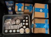 LUBRICANTS: A selection of new old stock clock oils and grease, including BERGEON oilers and syringe style oilers, many oil cups, MOEBIUS "MICROGLISS D-3", 8030, 8141,8300. 