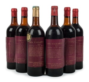 1970 Elliott's Wines Tallawanta Hermitage - Vat 7, Hunter River, New South Wales (1 bottle); plus 1971 (5 bottles). (Total: 6 bottles).