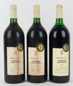 1975 Redman Cabernet Sauvignon, Coonawarra, South Australia, 1500mL. (3 magnums)