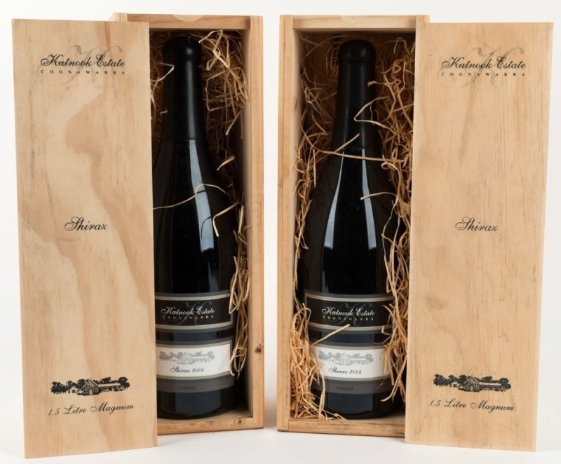 2004 Katnook Estate Shiraz, Coonawarra, South Australia, (1500ml), in original timber boxes, (2 magnums)