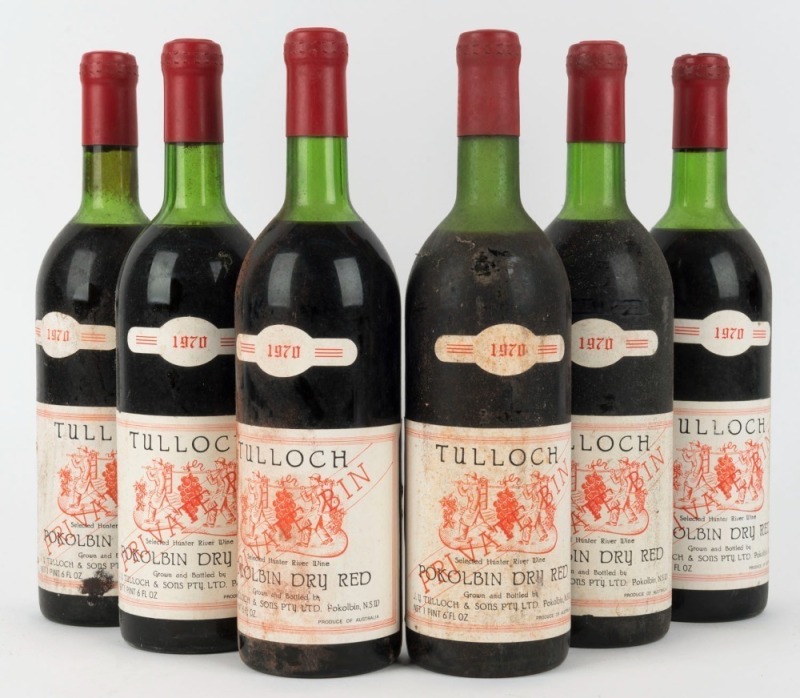 1970 TULLOCH Private Bin Pokolbin Dry Red, Hunter Valley, New South Wales. (6 bottles)