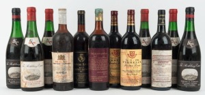 1968 - 1990 various red wines, mainly Hunter Valley vineyards, (12).