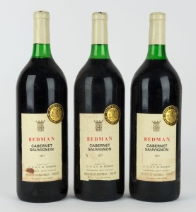 1977 Redman Cabernet Sauvignon, Coonawarra, South Australia, 1500mL. (3 magnums)
