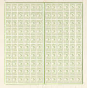 ½d Green, complete sheet of 120 from Plate 1, illustrating the No Monogram margined left and right panes and varieties at L58 "Retouch to shading over first N of PENNY", R13 "White flaw on left base of 2nd N of HALFPENNY", R40 "Large coloured flaw off the