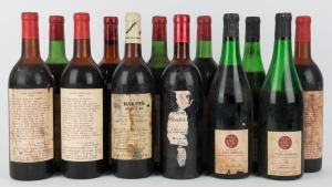 1964 Rhine Castle Clare Hermitage, Clare Valley, South Australia, (3 bottles) plus 1969 (6 bottles); plus 3 other various reds. Total: 12 bottles.