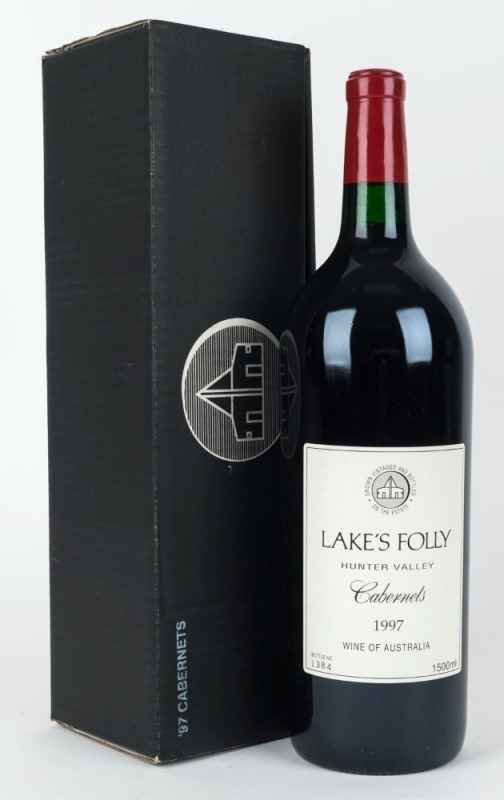 1997 Lake's Folly Cabernets, Hunter Valley, New South Wales, magnum No. 1384, (1500ml) in original box.