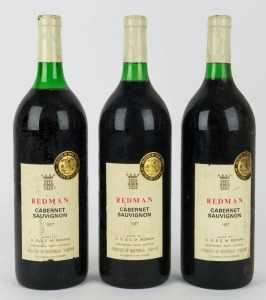 1977 Redman Cabernet Sauvignon, Coonawarra, South Australia, 1500mL. (3 magnums)