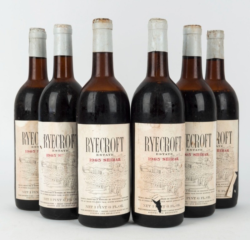 1965 Ryecroft Shiraz, McLaren Vale, South Australia. (6 bottles).