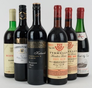 A mixed half dozen red wines, 1974 - 2009, mainly Hunter River vineyards, (6).